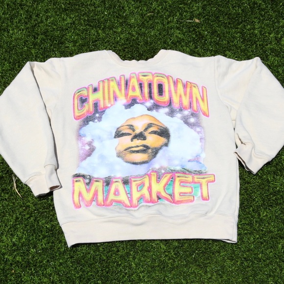 Chinatown Market Through The Foam Crewneck Sweatshirt 'Bone' - Picture 4 of 5